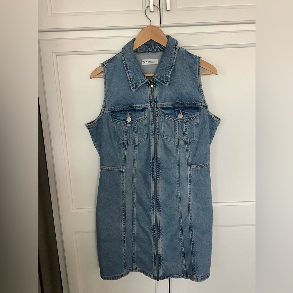 Zara denim zip min8 dress XL